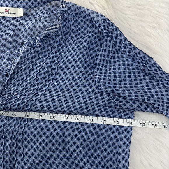 Vineyard Vines Blue Patterned Women's Top - Picture 5 of 10